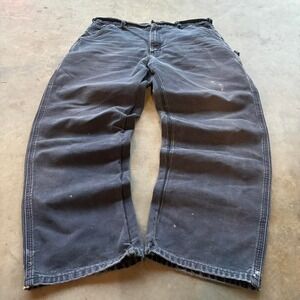 Vintage Carhartt Carpenter Jeans Black Faded W36 L30 Workwear Denim